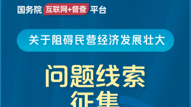 嗯啊大肉棒好爽视频国务院“互联网+督查”平台公开征集阻碍民营经济发展壮大问题线索